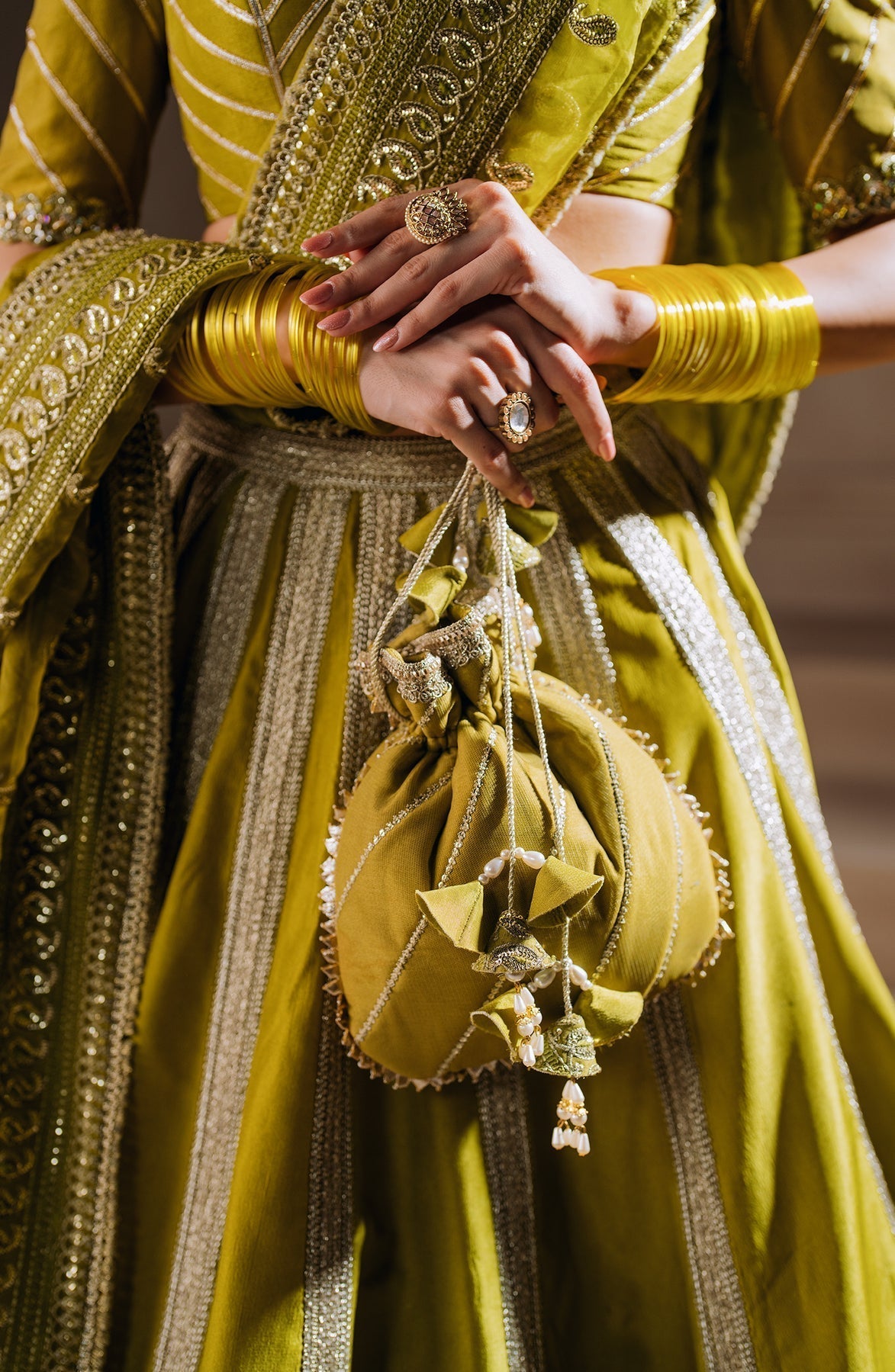 Zevk | Malika Jaan Bridals | UMRAO JAAN XL Parrot Green Tusel Silk