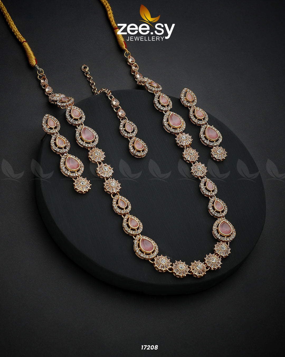 Serenity Mala Necklace Golden Mint Pink