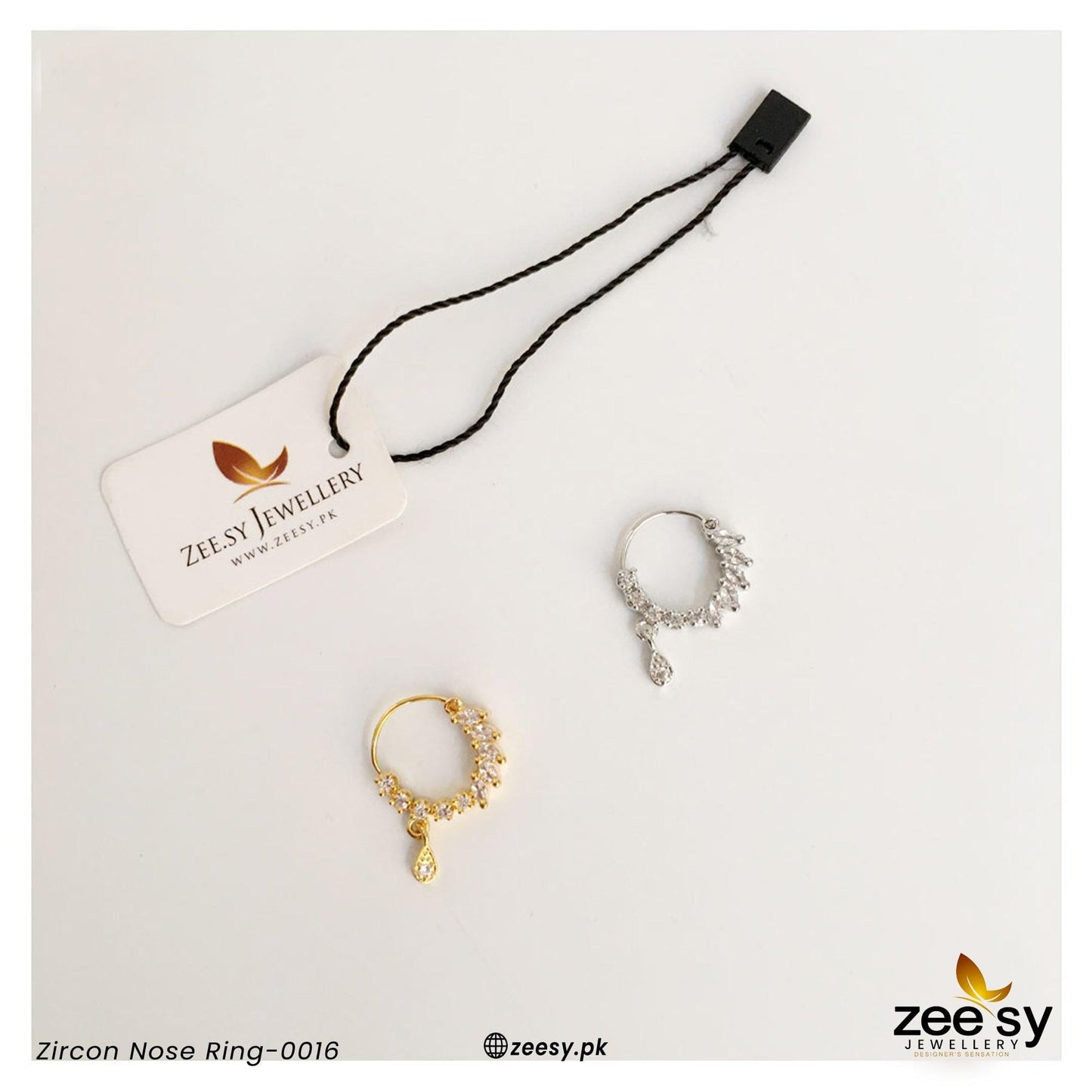 Zircon Nose Ring-0016 Silver