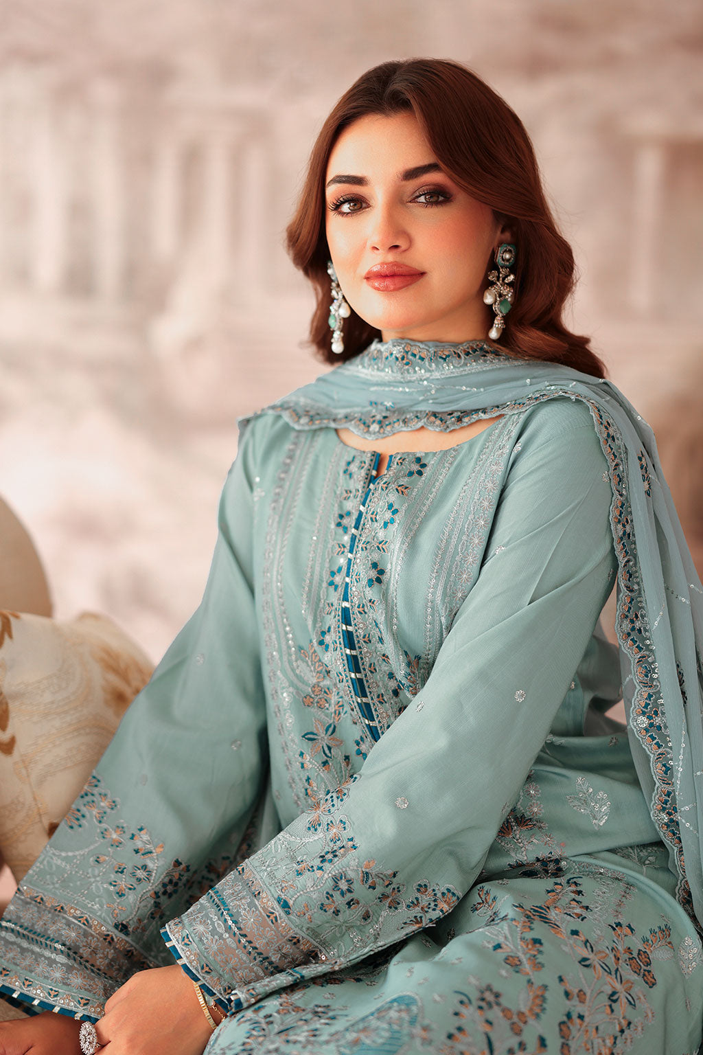 Ramsha | Aangan Luxury Raw silk | AA-204 by Ramsha - Designer Dress - Type : Ladies Clothes - Available at Saira Sultan - 100% Original
