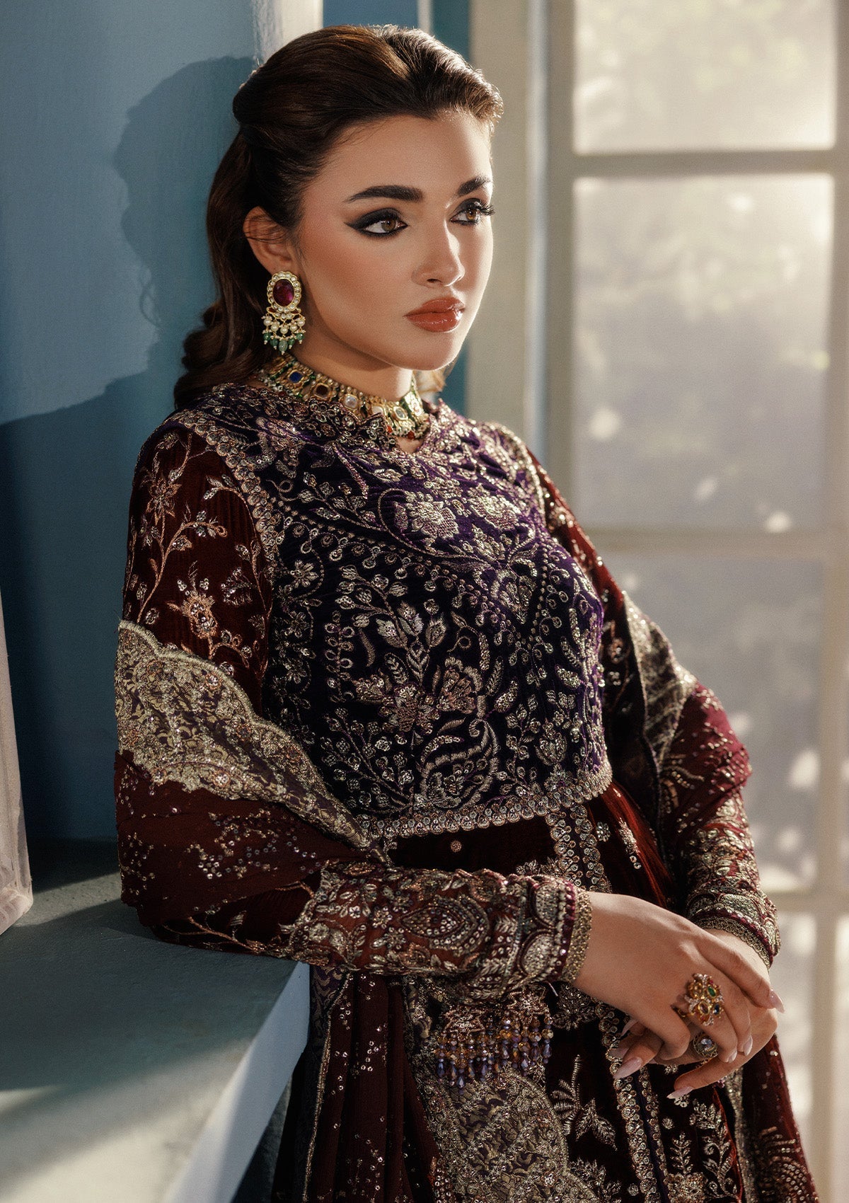Aik Atelier | Udaipur Velvet 25 | LOOK 03 - Pakistani Designer Dress - by Aik Atelier - Type : Ladies Clothes - 100% Original at Saira Sultan