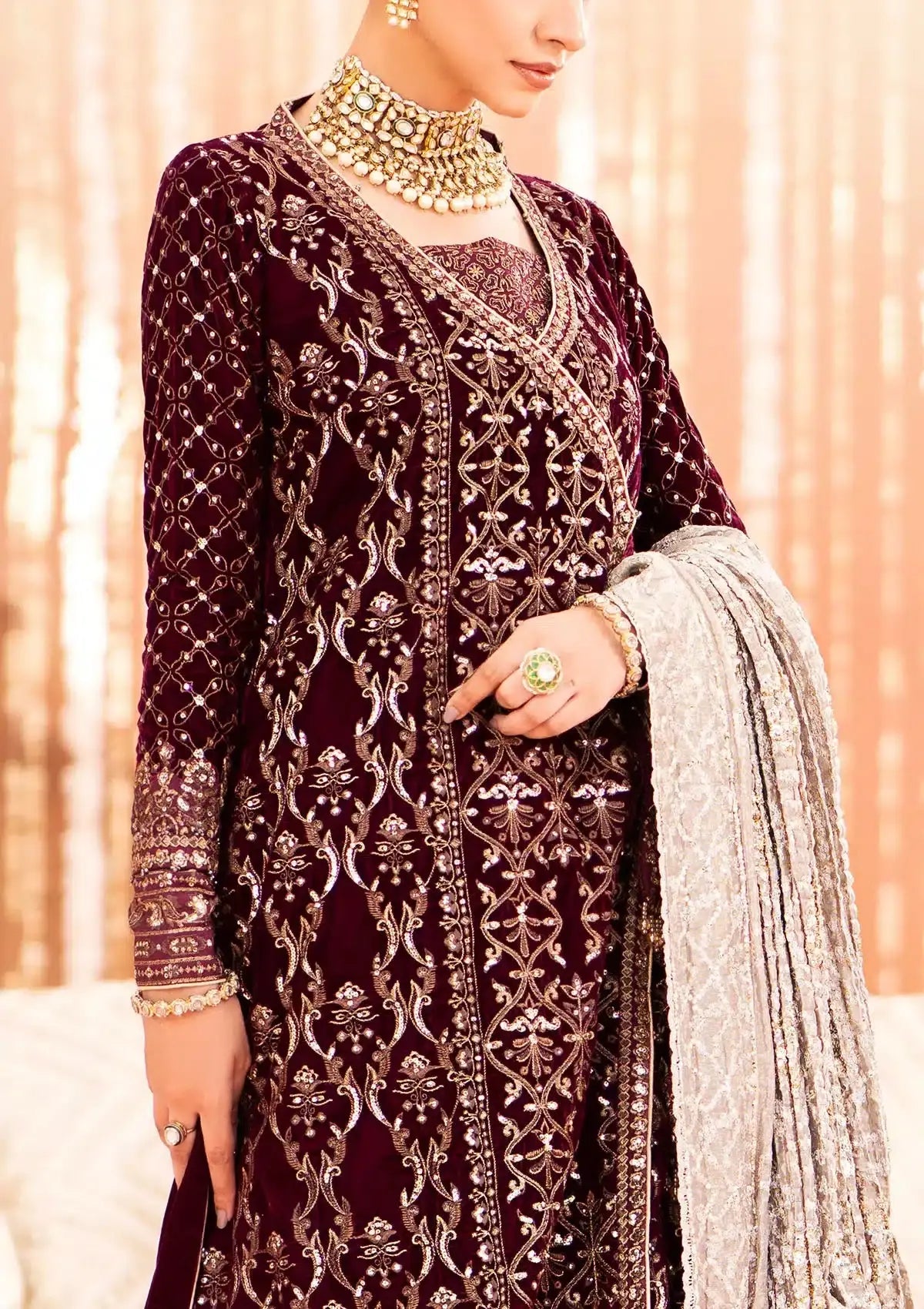 Aik Atelier | Zardozi Velvet 23 | 08 - Pakistani Designer Dress - by Aik Atelier | Type: Formal - 100% Original at Saira Sultan