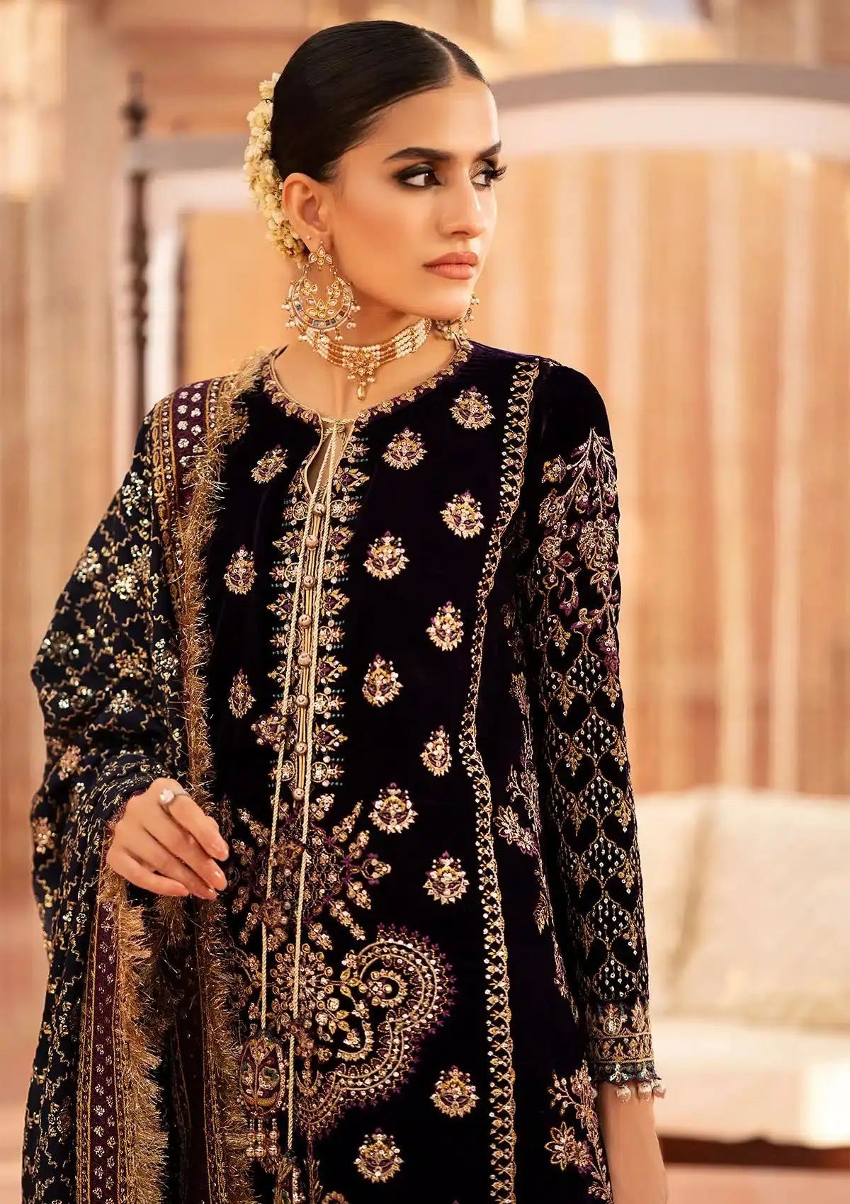 Aik Atelier | Zardozi Velvet 23 | 09 - Pakistani Designer Dress - by Aik Atelier | Type: Formal - 100% Original at Saira Sultan