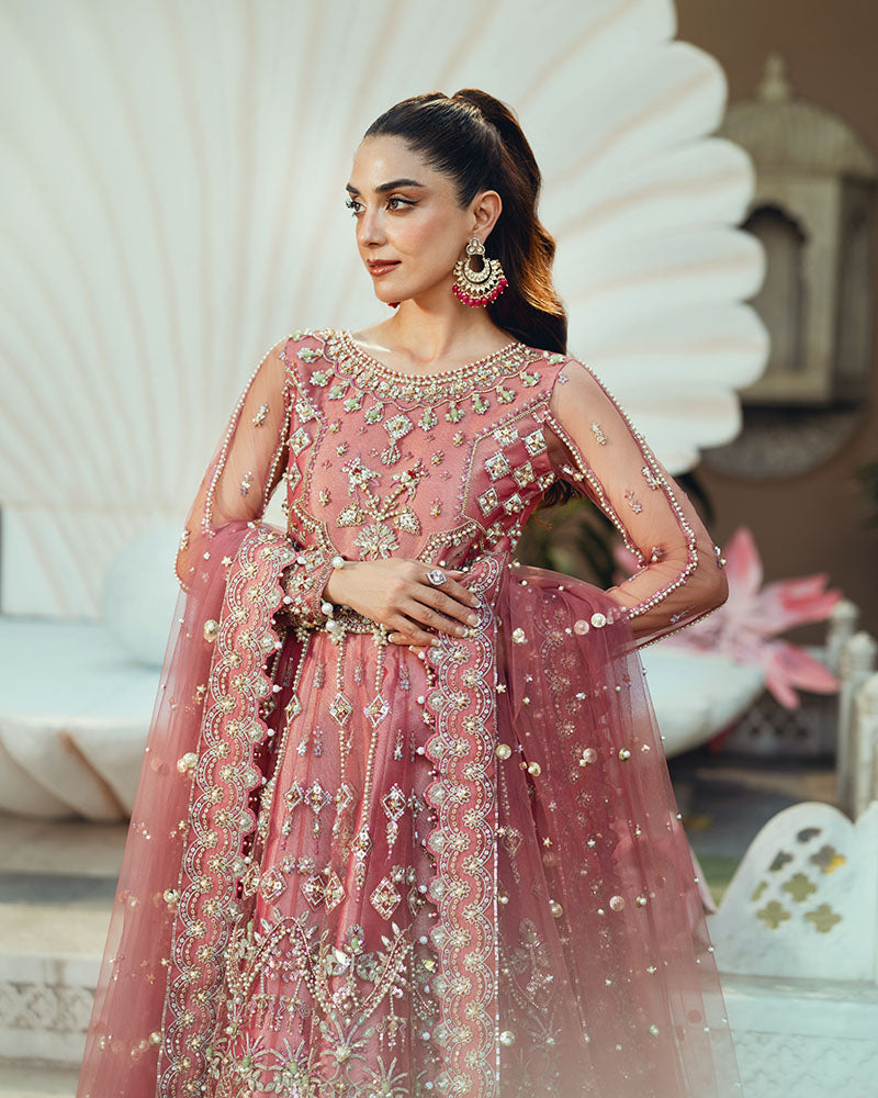 Ain | Naulakha Wedding Festive 24 | AR-142 ZORA M Salmon Pink Net