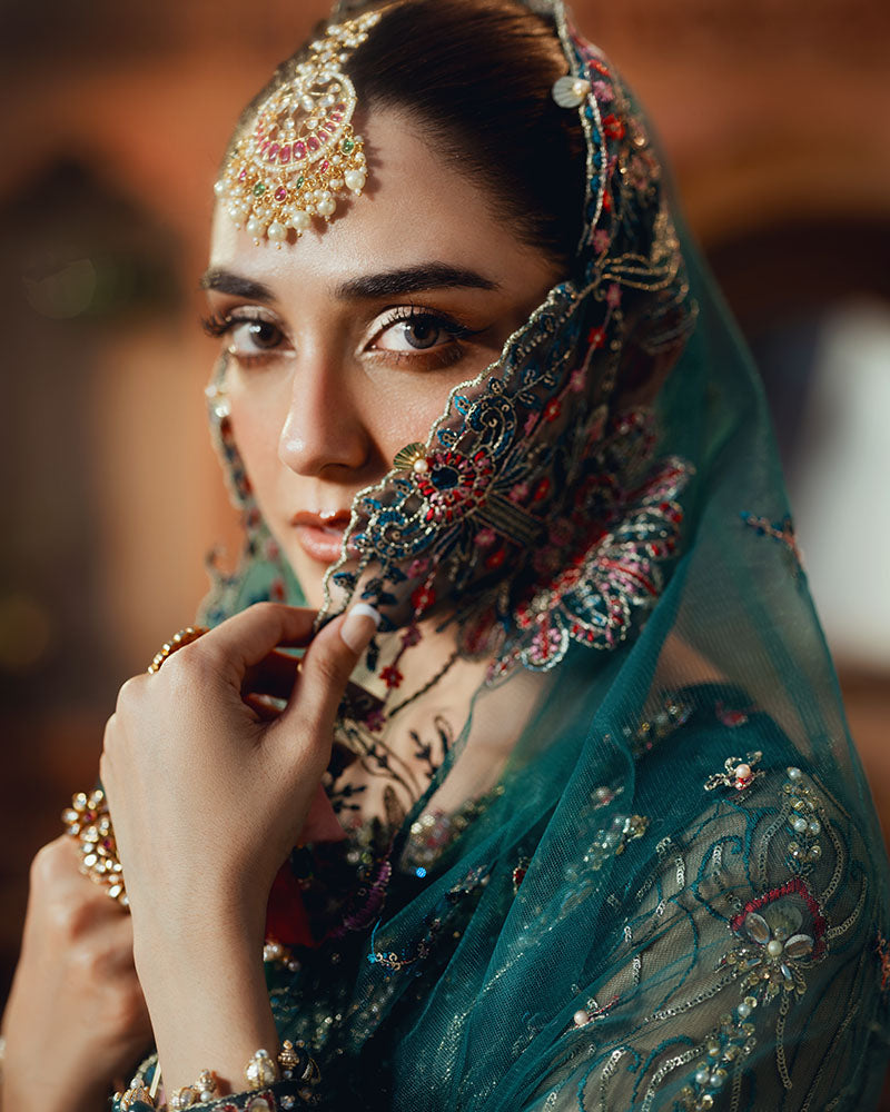 Ain | Naulakha Wedding Festive 24 | AR-139 RUNG XL Emerald Green Net