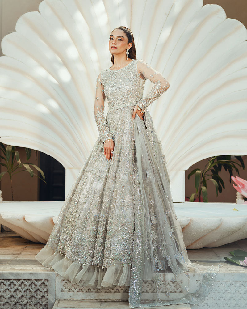 Ain | Naulakha Wedding Festive 24 | AR-138 CRYSTAL XS Light Gray Net