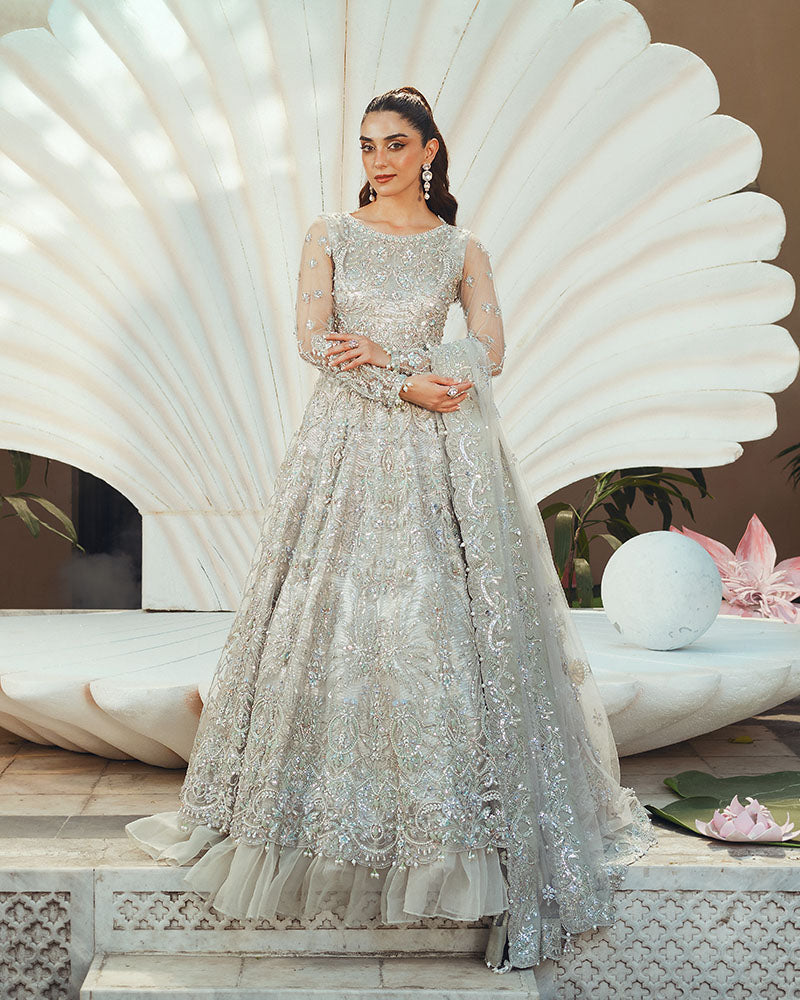 Ain | Naulakha Wedding Festive 24 | AR-138 CRYSTAL M Light Gray Net