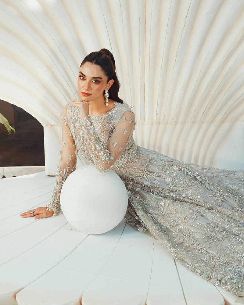 Ain | Naulakha Wedding Festive 24 | AR-138 CRYSTAL XL Light Gray Net