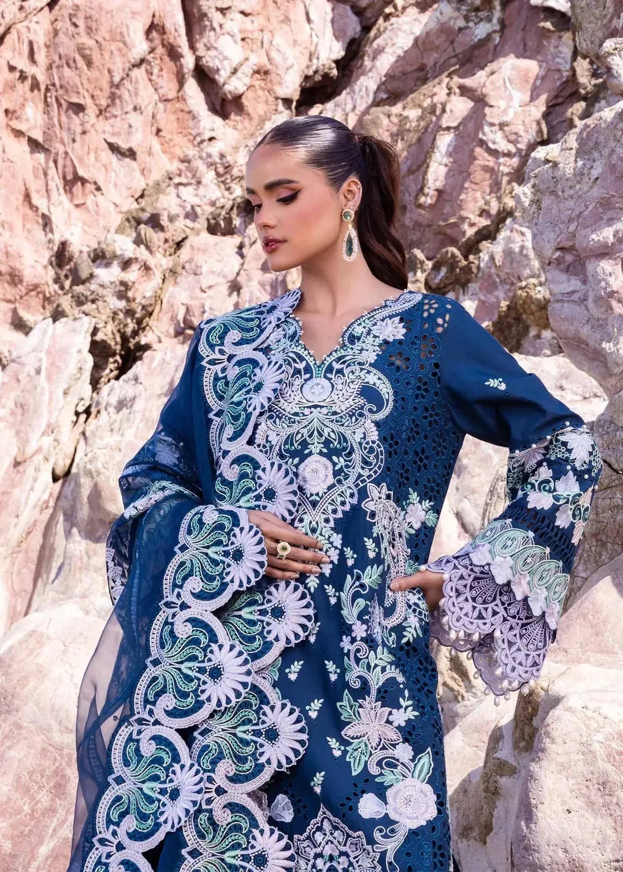 Akbar Aslam | Oasis Lawn 24 | Blue Bell - Pakistani Designer Dress - by Akbar Aslam | Type: Luxury - 100% Original at Saira Sultan