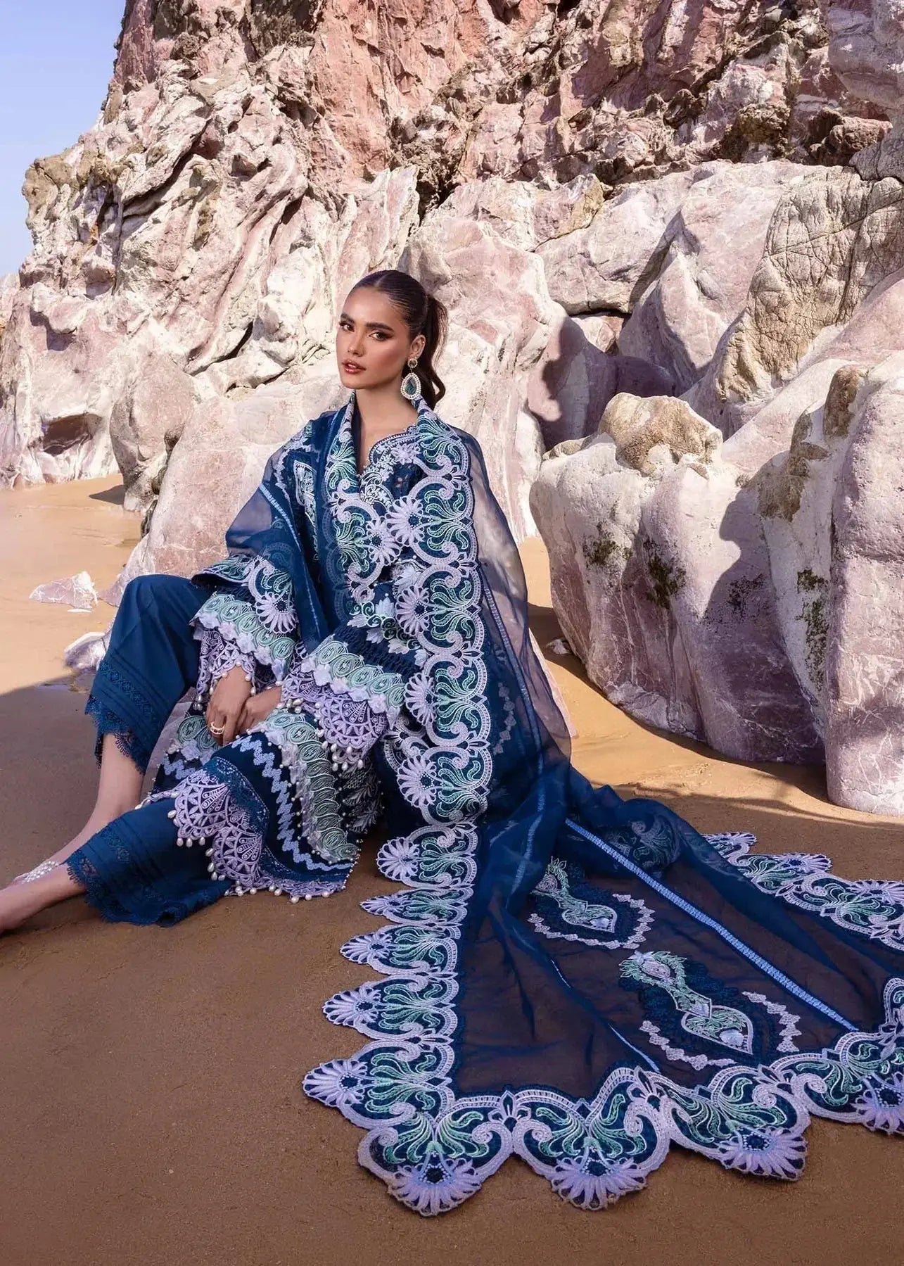 Akbar Aslam | Oasis Lawn 24 | Blue Bell - Pakistani Designer Dress - by Akbar Aslam | Type: Luxury - 100% Original at Saira Sultan