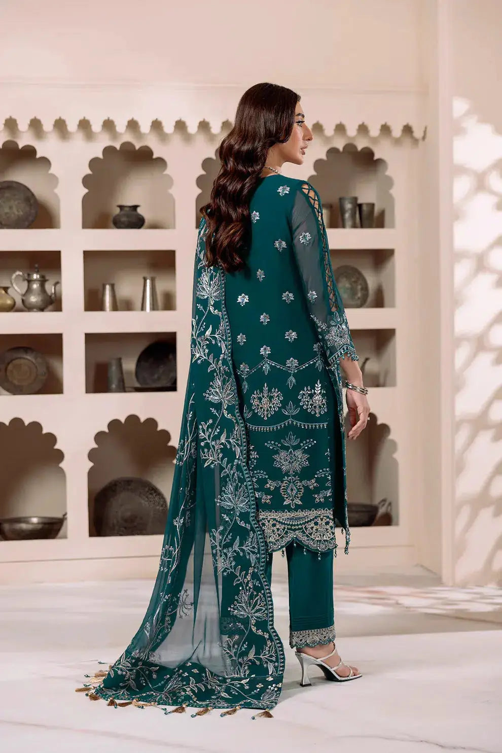 Alizeh | Dua Formals 23 | DUA-V01D02B- LYRA ( ZINC ) - Pakistani Designer Dress - by Alizeh | Type: Formal - 100% Original at Saira Sultan