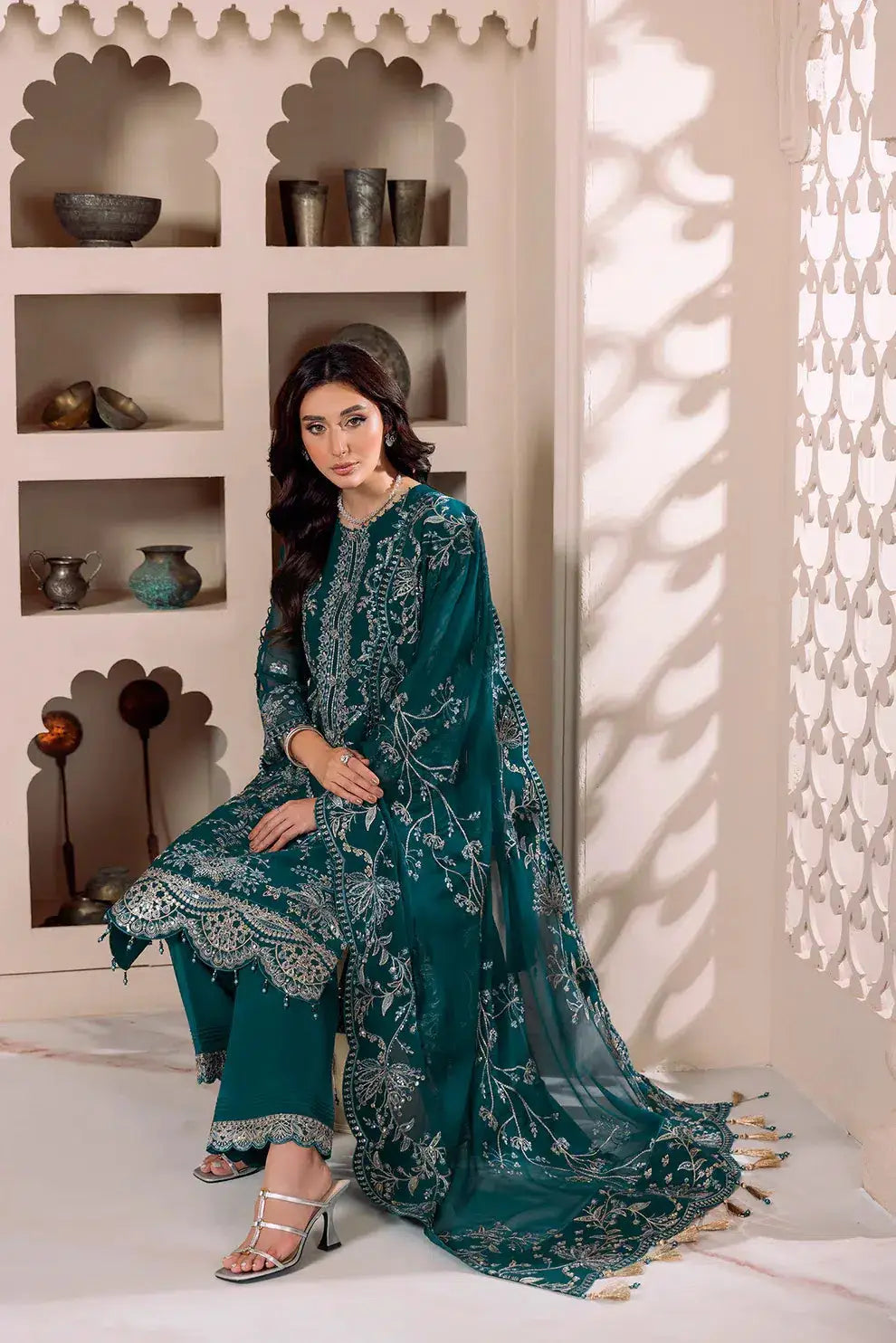 Alizeh | Dua Formals 23 | DUA-V01D02B- LYRA ( ZINC ) - Pakistani Designer Dress - by Alizeh | Type: Formal - 100% Original at Saira Sultan