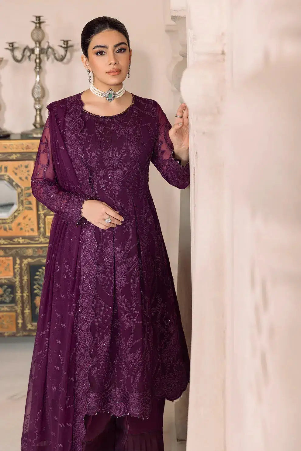 Alizeh | Dua Formals 23 | DUA-V01D03A- SYLVI ( PURPLE ) - Pakistani Designer Dress - by Alizeh | Type: Formal - 100% Original at Saira Sultan
