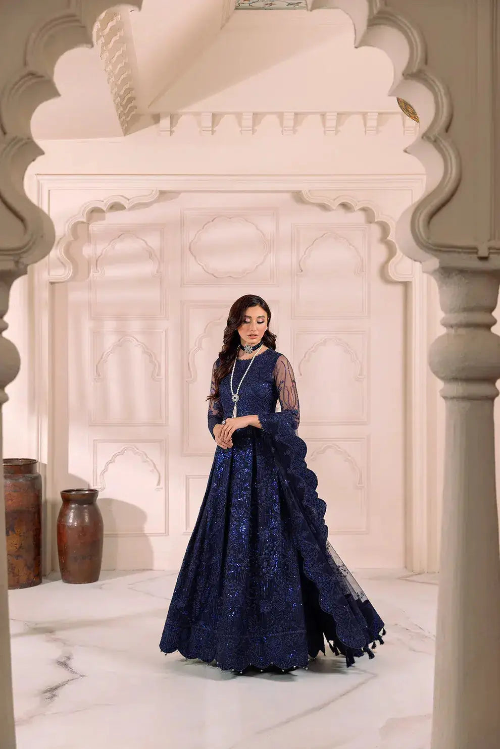 Alizeh | Dua Formals 23 | DUA-V01D01A- KHIRAD ( BLUE ) - Pakistani Designer Dress - by Alizeh | Type: Formal - 100% Original at Saira Sultan