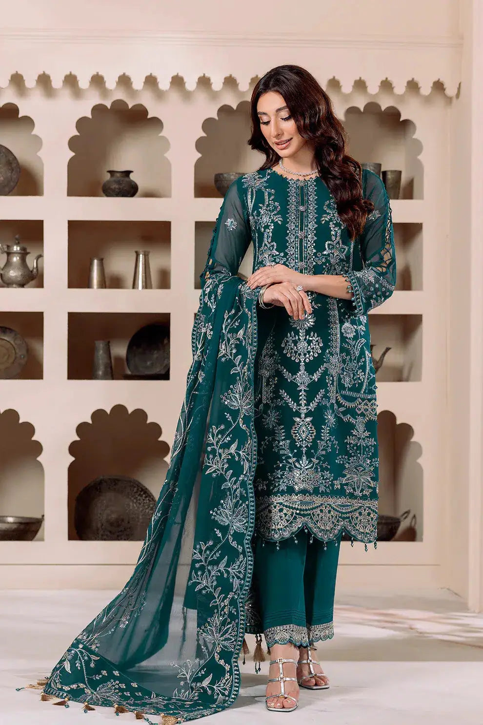 Alizeh | Dua Formals 23 | DUA-V01D02B- LYRA ( ZINC ) - Pakistani Designer Dress - by Alizeh | Type: Formal - 100% Original at Saira Sultan