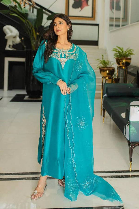 Jeem | Luxury Pret | ANNA TEAL - Pakistani Designer Dress - by Jeem | Type: Luxury - 100% Original at Saira Sultan