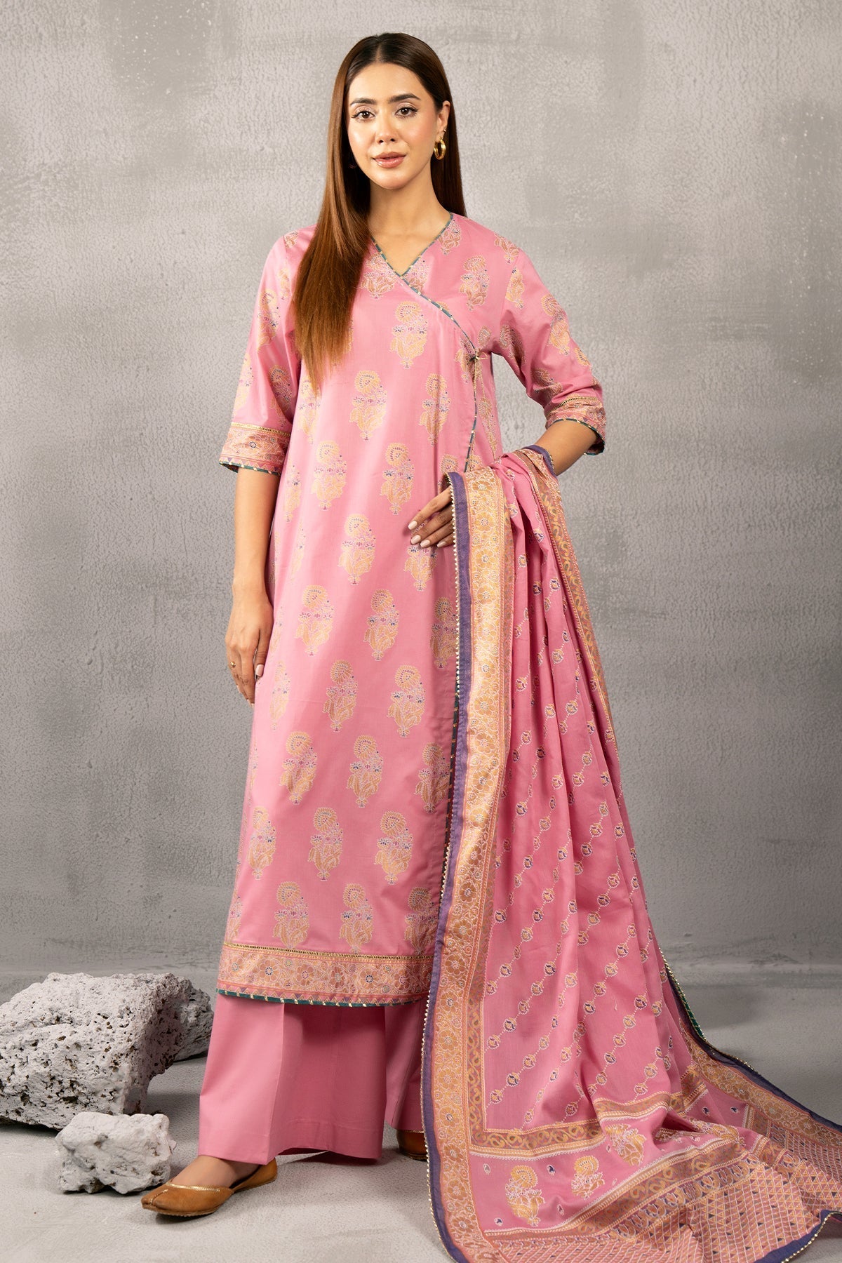 Kayseria | Winter Khaddar 24 | Banasi L Pink Cotton Lawn