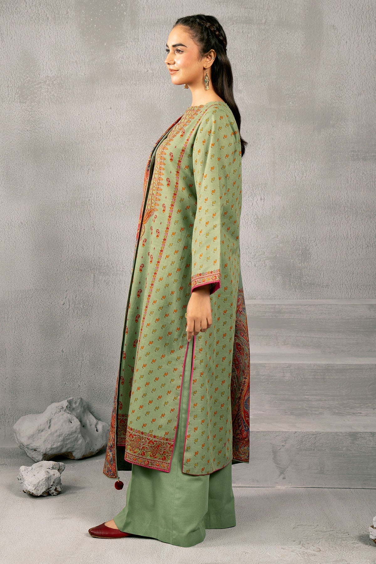 Kayseria | Winter Khaddar 24 | C6055 M Pistachio Green Slub Khaddar