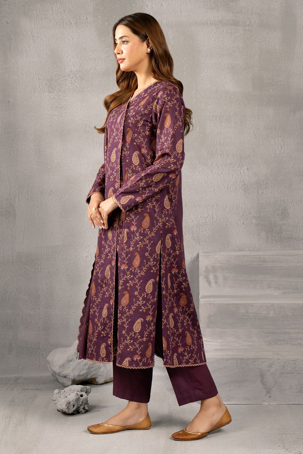 Kayseria | Winter Khaddar 24 | C6069-2 L Berry Slub Khaddar