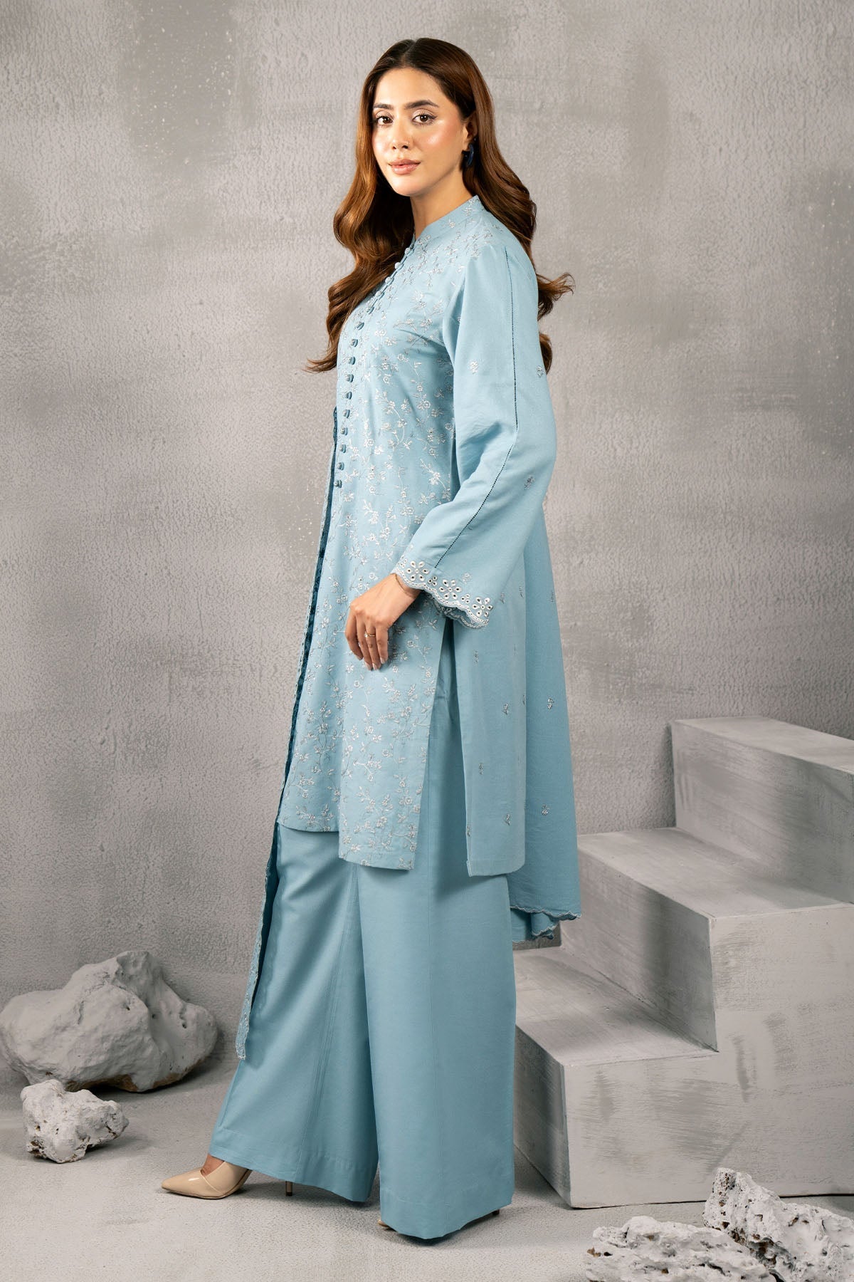 Kayseria | Winter Khaddar 24 | C6075 XL Sky Blue Viscose Karandi