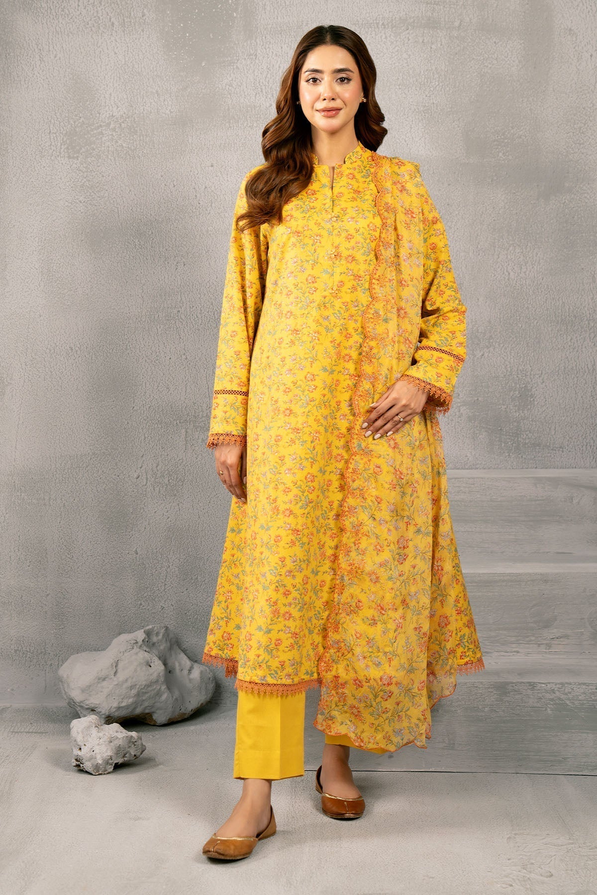 Kayseria | Winter Khaddar 24 | C6079-1 XS Yellow Viscose Karandi