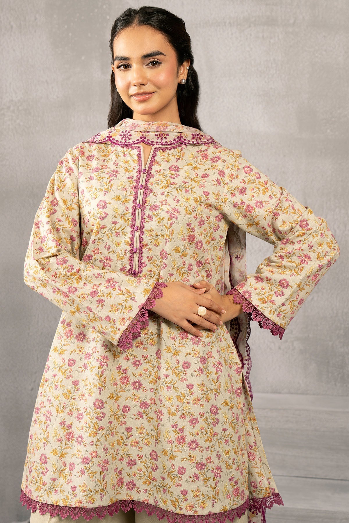 Kayseria | Winter Khaddar 24 | C6079-2 M Beige Viscose Karandi