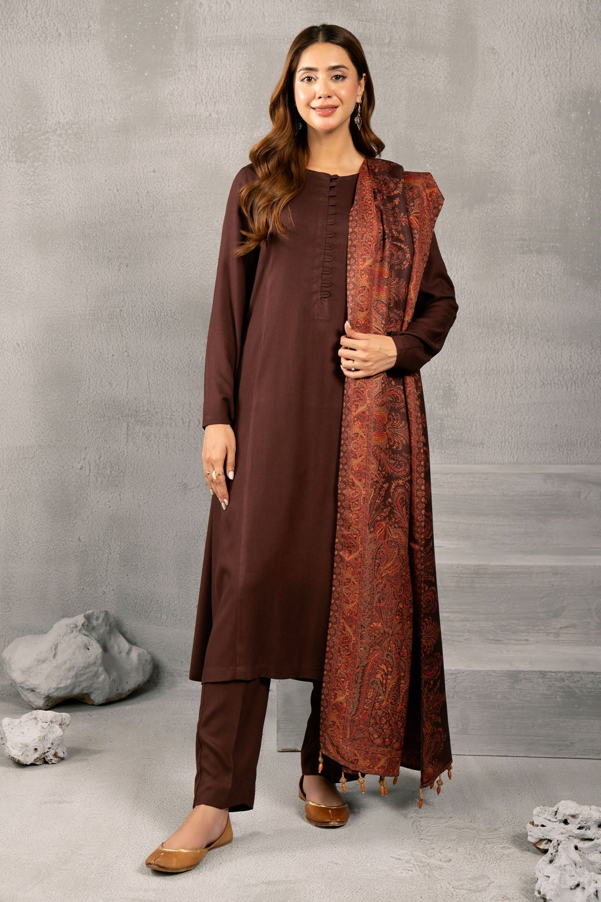Kayseria | Winter Khaddar 24 | C6081 XS Deep Chocolate Marina