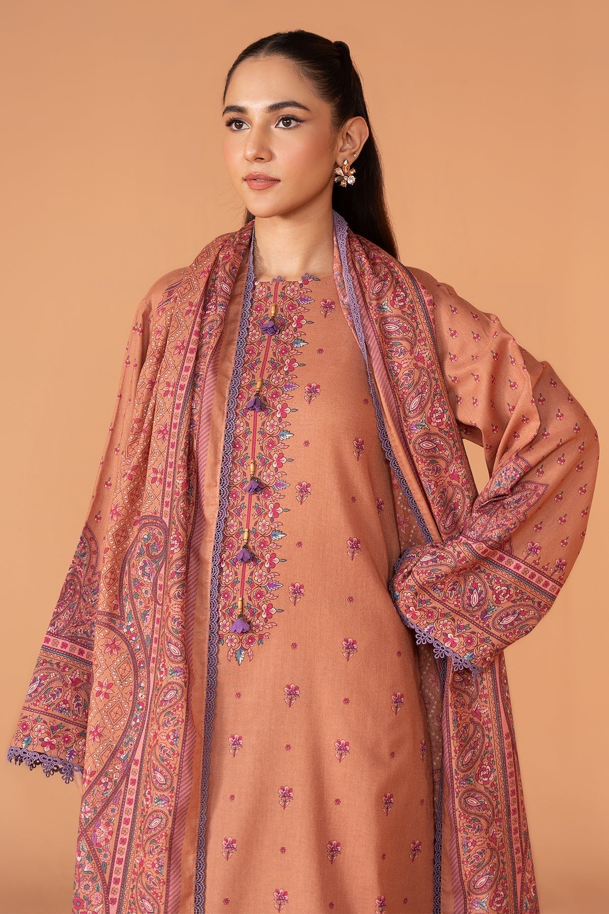 Kayseria | Winter Khaddar 24 | C6034 M Peach Pink Khaddar