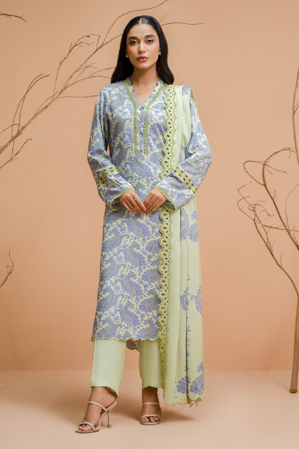 Kayseria | Winter Khaddar 24 | C6072-2 XS Sky Blue Linen