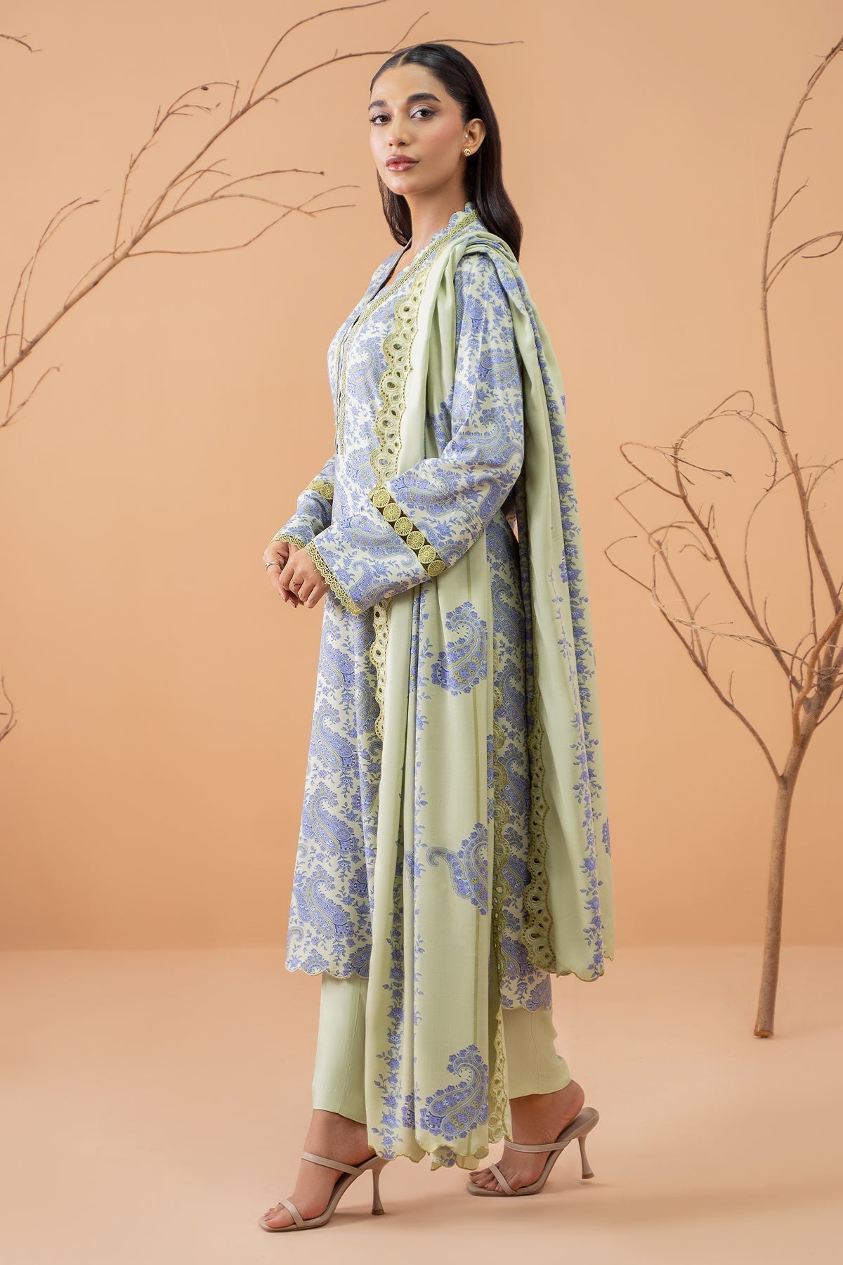 Kayseria | Winter Khaddar 24 | C6072-2 Custom Size Sky Blue Linen