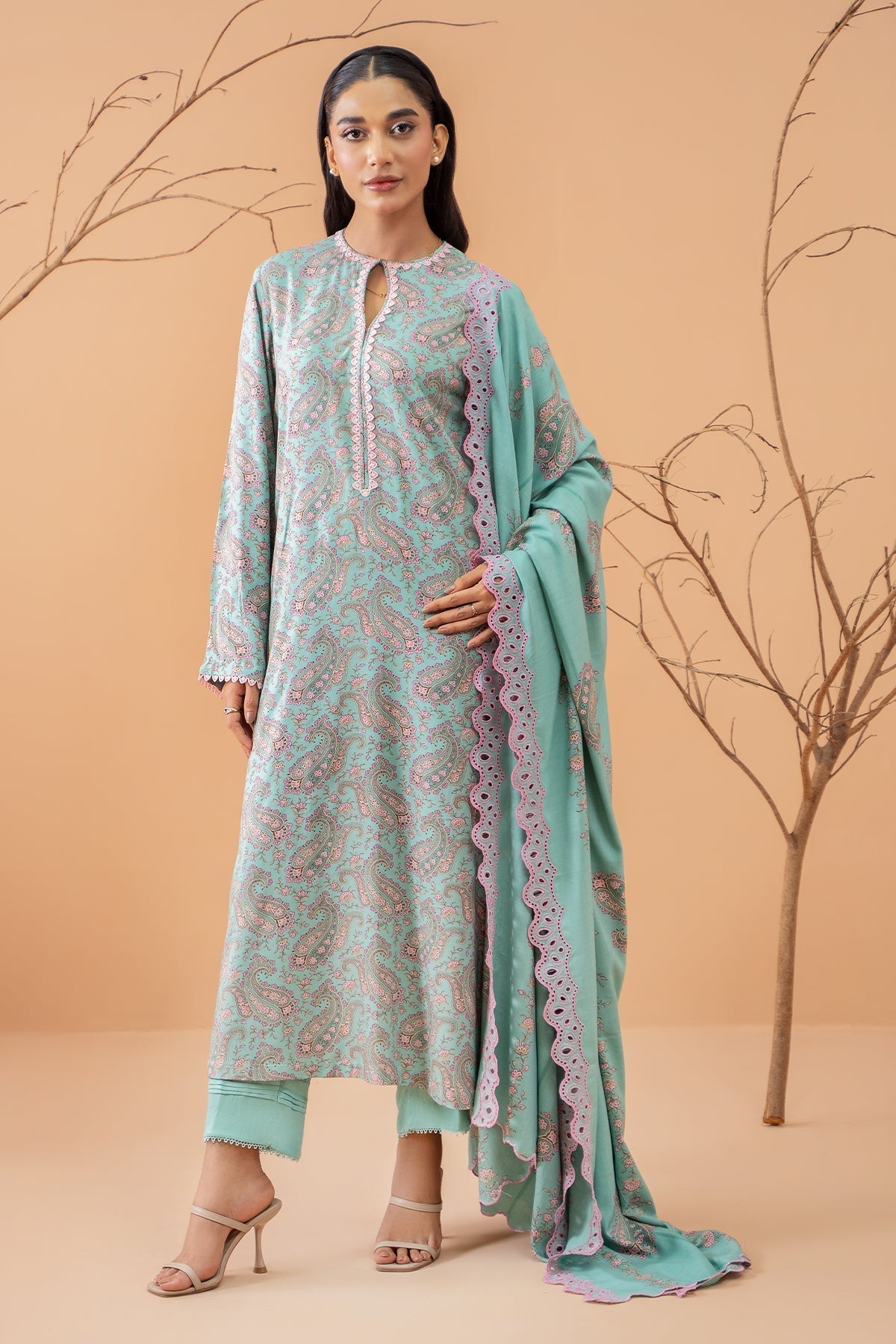 Kayseria | Winter Khaddar 24 | C6072-1 XS Light Blue Linen