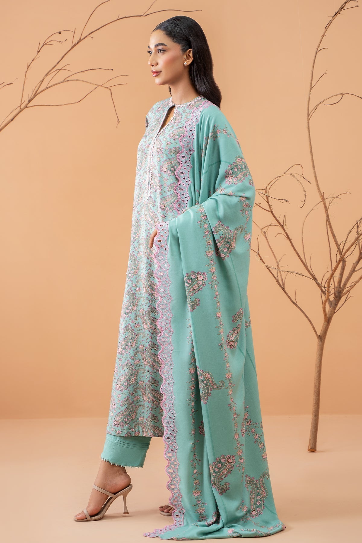 Kayseria | Winter Khaddar 24 | C6072-1 XL Light Blue Linen
