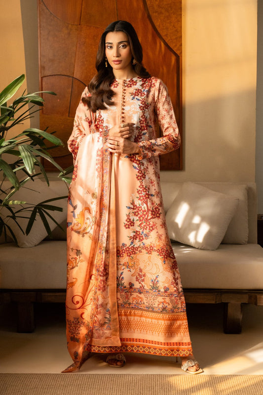 Maryum N Maria | Nazm Collection | CARA - MS50461 XS Pale Peach Silk