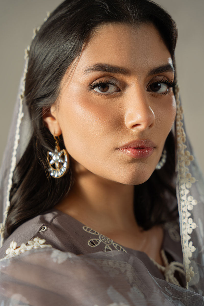 Cross Stitch | Chikankari Lawn 25 | WHISPER ASH M Gray Lawn