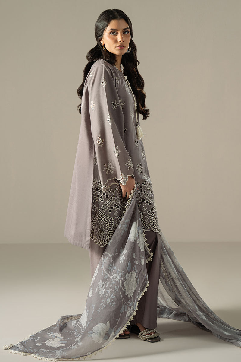 Cross Stitch | Chikankari Lawn 25 | WHISPER ASH L Gray Lawn