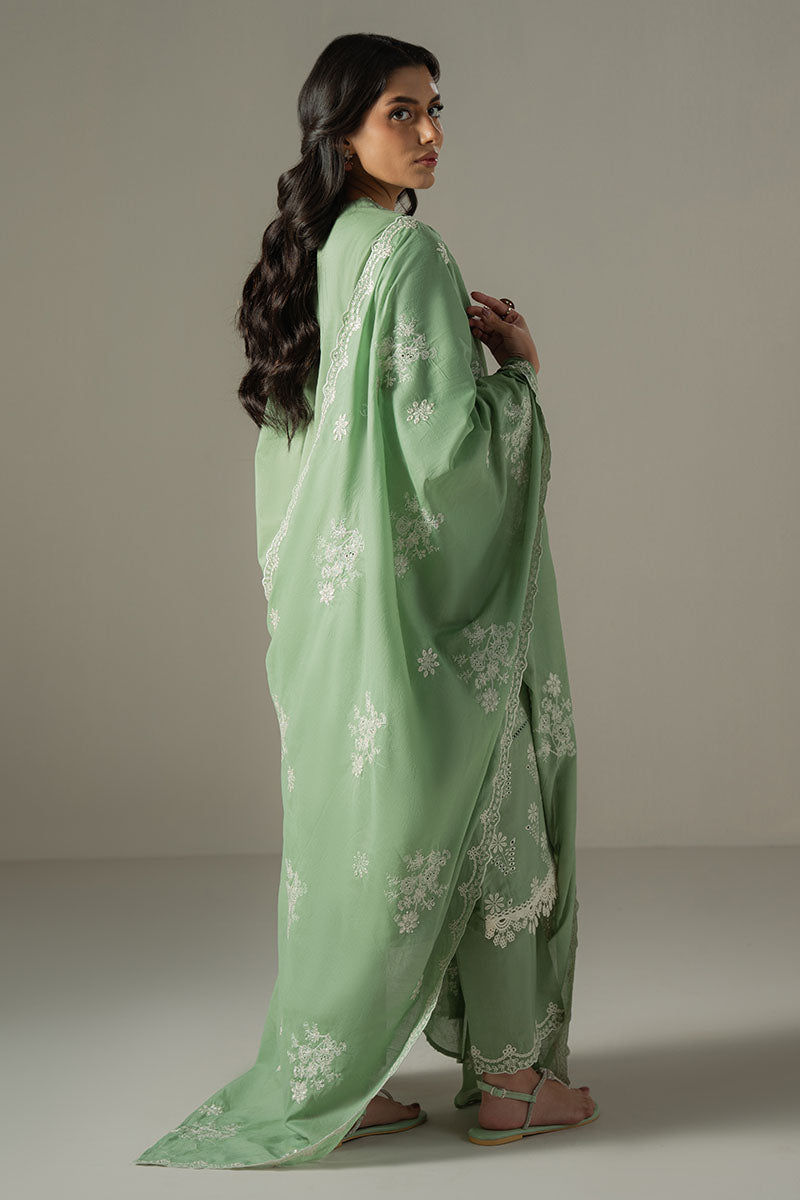 Cross Stitch | Chikankari Lawn 25 | SAGE GARDEN S Sage Green Lawn