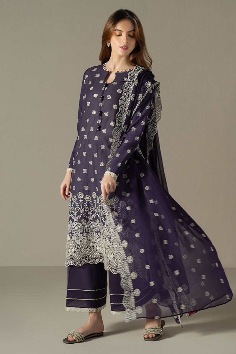 Cross Stitch | Chikankari Lawn 25 | INDIGO ROYAL XL Dark Purple Lawn