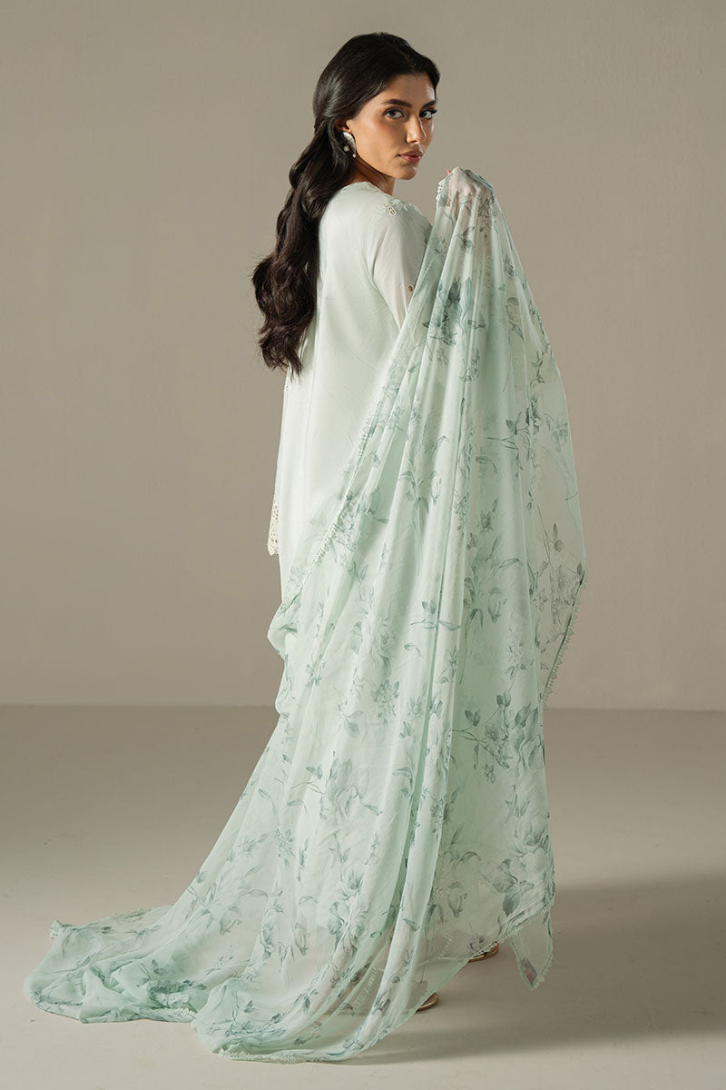 Cross Stitch | Chikankari Lawn 25 | BLUE AURA S Mint Lawn
