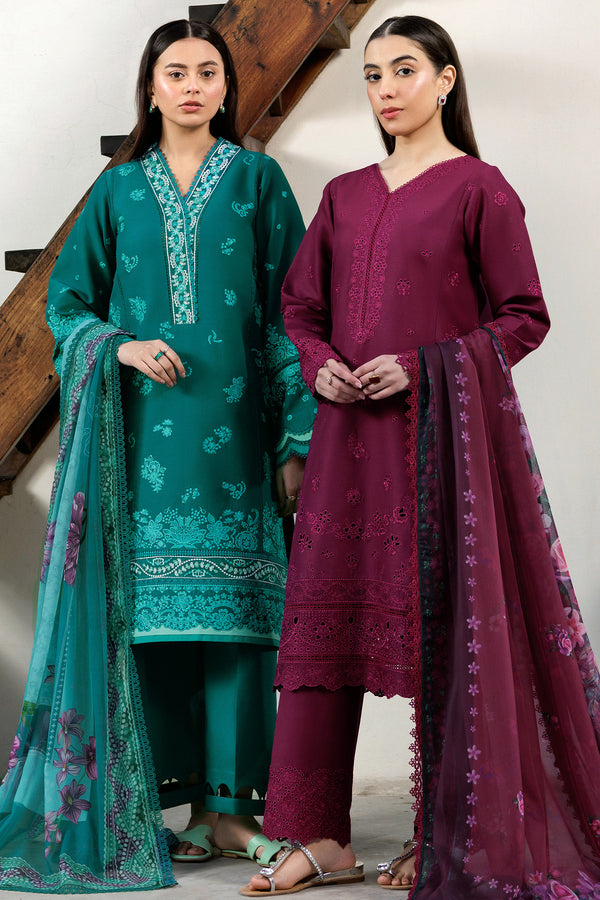 Farasha | Summer Weaves Embroidered Lawn | Garnet Passion XL Berry Lawn
