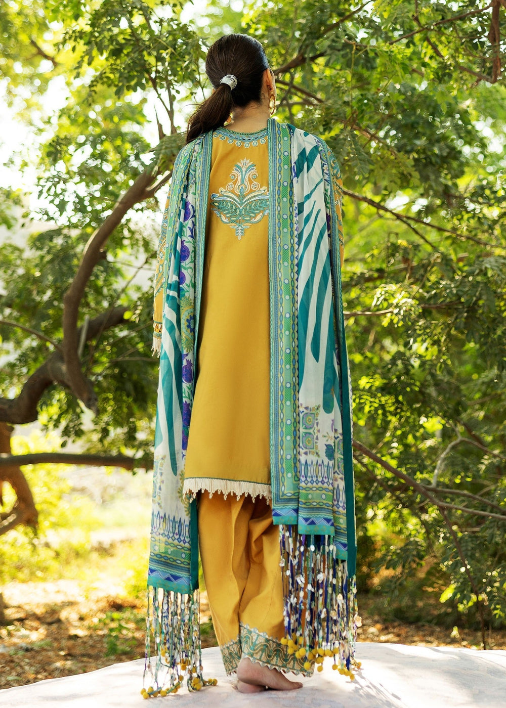 Sadaf Fawad Khan | Siraa Lawn 25 | LIANA - B S Mustard Yellow Lawn