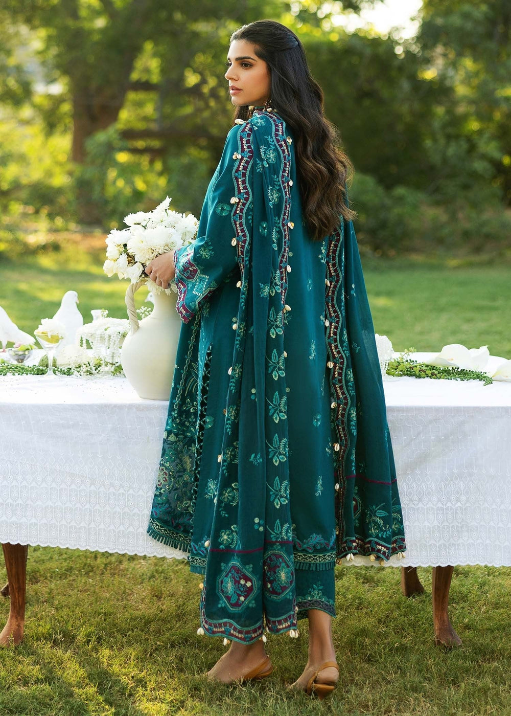 Sadaf Fawad Khan | Siraa Lawn 25 | KOI - B S Teal Green Lawn
