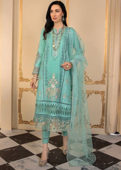 Meem | Anaya 25 | PITCH CYAN - Pakistani Designer Dress - by Meem | Type: Ladies Clothes - 100% Original at Saira Sultan