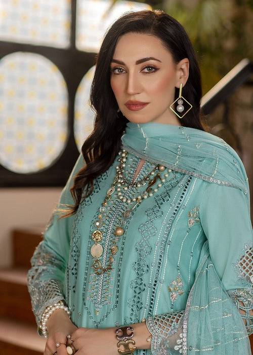 Meem | Anaya 25 | PITCH CYAN - Pakistani Designer Dress - by Meem | Type: Ladies Clothes - 100% Original at Saira Sultan