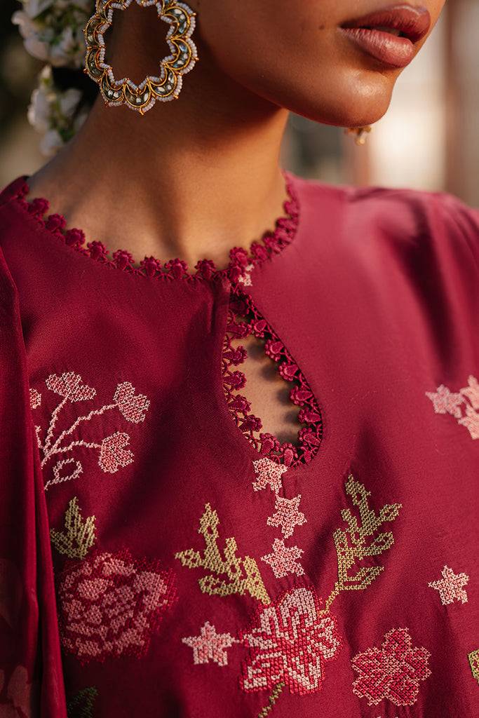 Cross Stitch | Eid Lawn 24 | RUBY MAZE - Pakistani Designer Dress - by Cross Stitch | Type: Luxury - 100% Original at Saira Sultan