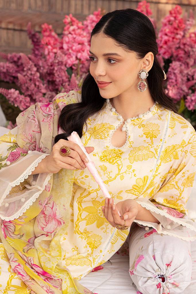 Cross Stitch | Eid Lawn 24 | IVORY GARLAND - Pakistani Designer Dress - by Cross Stitch | Type: Luxury - 100% Original at Saira Sultan