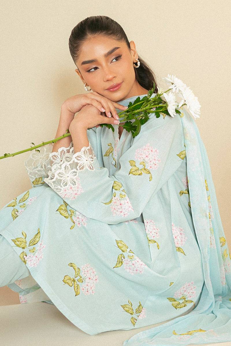 Cross Stitch | Daily Lawn 24 | DIM GRAY-3 PIECE LAWN SUIT - Pakistani Designer Dress - by Cross Stitch | Type: Casuals - 100% Original at Saira Sultan
