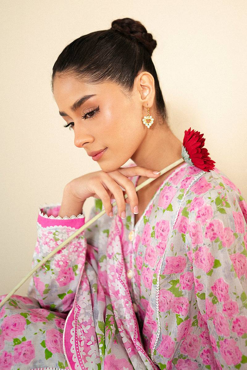 Cross Stitch | Daily Lawn 24 | FLORAL WIND-3 PIECE LAWN SUIT - Pakistani Designer Dress - by Cross Stitch | Type: Casuals - 100% Original at Saira Sultan