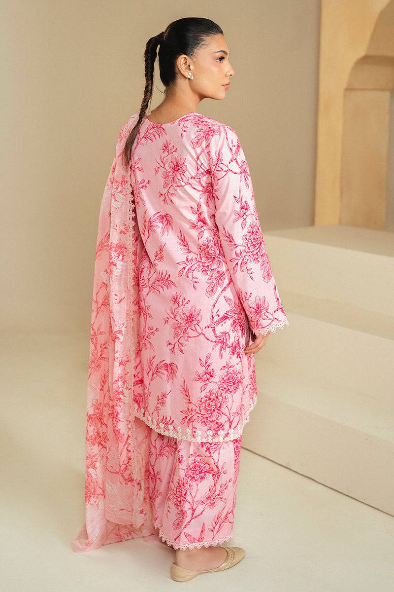 Cross Stitch | Daily Lawn 24 | SHADED PINK-3 PIECE LAWN SUIT - Pakistani Designer Dress - by Cross Stitch | Type: Casuals - 100% Original at Saira Sultan