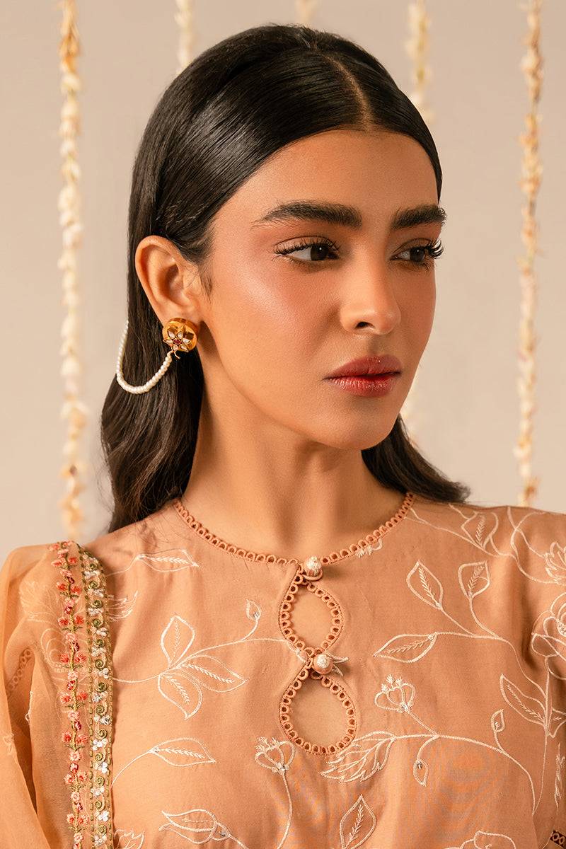 Cross Stitch | Mahiri Embroidered Collection 24 | RUSTIC BROWN - Pakistani Designer Dress - by Cross Stitch | Type: Luxury - 100% Original at Saira Sultan