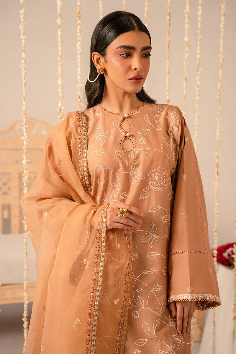 Cross Stitch | Mahiri Embroidered Collection 24 | RUSTIC BROWN - Pakistani Designer Dress - by Cross Stitch | Type: Luxury - 100% Original at Saira Sultan